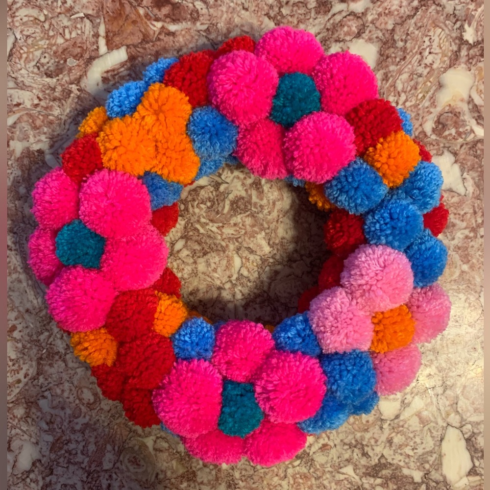 Handmade Pom Pom Wreath
